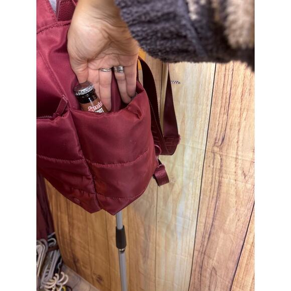 Travel Adventure Explore Backpack Tote Maroon Multiple Pockets Large - Picture 4 of 13